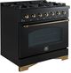 FORNO® Antico Series Alta Qualita 36" Black and Antique Brass Pro Style Dual Fuel Range-2