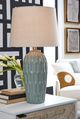 Signature Design by Ashley® Hadbury Pale Blue/Teal Table Lamp-4