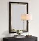 Uttermost® Bach Antique Brass/Dark Walnut Rectangle Mirror-2