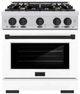 ZLINE Autograph Edition 30" Stainless Steel Pro Style Gas with White Matte Door and Matte Black Accents-0
