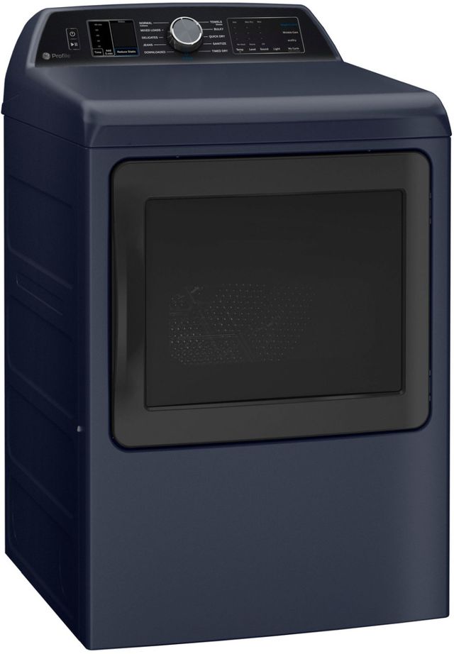 GE Profile™ 7.3 Cu. Ft. Sapphire Blue Front Load Electric Dryer with Steam and Washer Link-3