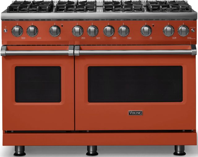 Viking® 5 Series 48" Spiced Cider Pro Style Gas (NG) Range with Polished Chrome Trim-0