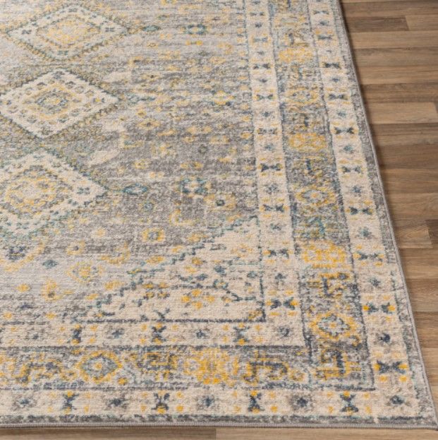 Surya City Light Cream/Light Gray/Mustard 4'x6' Area Rug-2