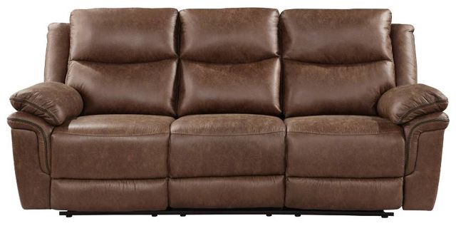 New Classic® Home Furnishings Ryland Brown Dual Manual Reclining Sofa-2