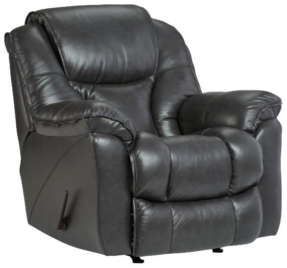 Sidewinder LeatherMatch Rocker Recliner In Charcoal Lacks Furniture