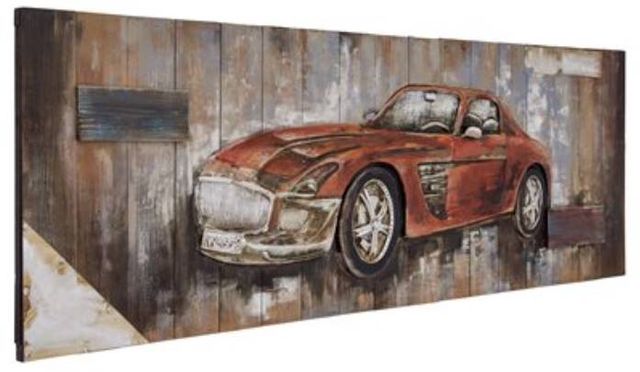 YHD Red Vintage Car II Wall Art-1