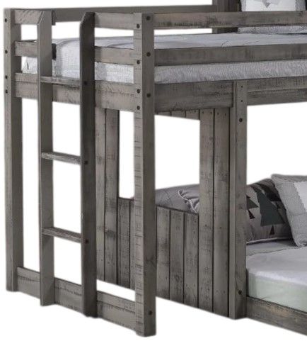 Donco Kids Campsite Rustic Dirty Gray Youth Twin/Full Loft Bunkbed-3