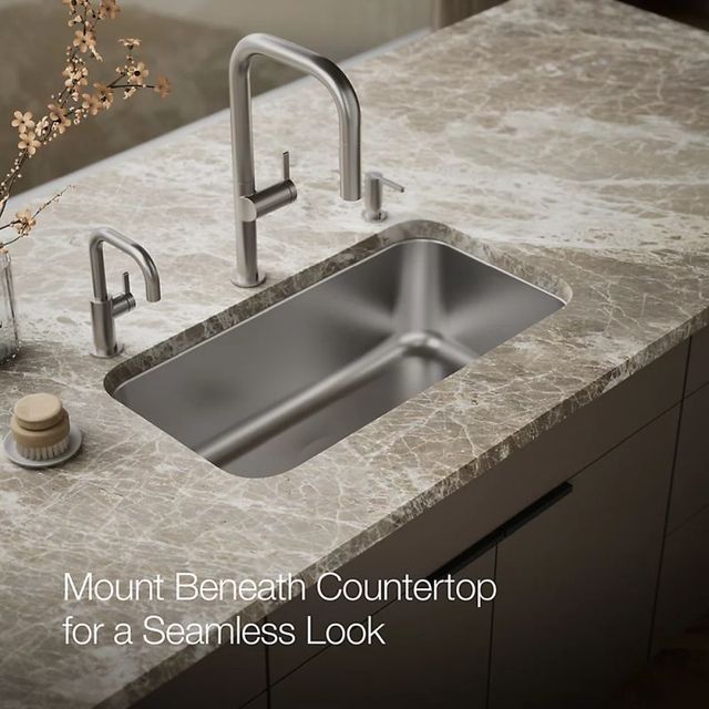 KOHLER® Undertone® Stainless Steel 31" Undermount Single-Bowl Kitchen Sink-4
