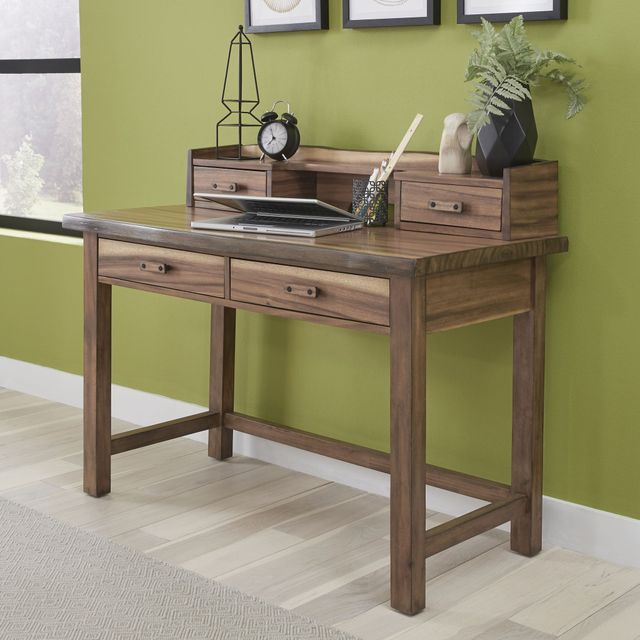 homestyles® Forest Retreat Brown Student Desk with Hutch-3