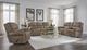 Corinthian Furniture Burr Ridge Hazelnut 89" Power Reclining Sofa with Power Headrest and Lumbar-1