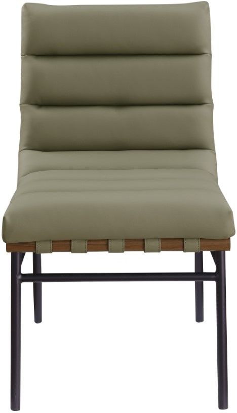 Meridian Furniture Burke Olive/Black Vegan Leather Dining Chair-1