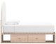 Signature Design by Ashley® Shapella Tan/White Youth Twin 2-Drawer Upholstered Storage Panel Bed-3