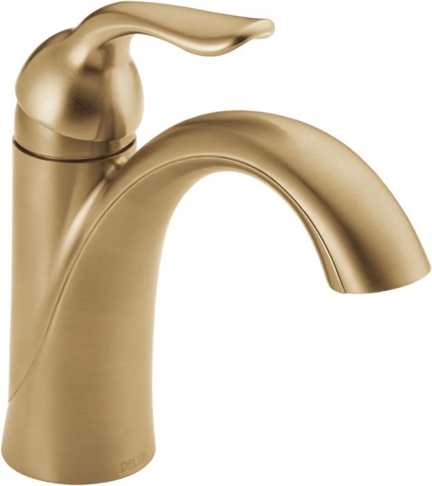 Delta Lahara® Champagne Bronze Single Handle Bathroom Faucet with Drain-0