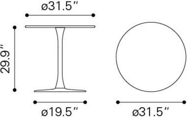Zuo® Modern Soleil White Steel Outdoor Dining Table-3
