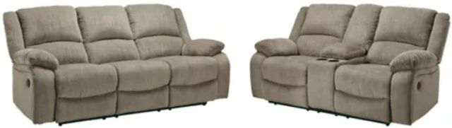Signature Design by Ashley® Draycoll 2-Piece Pewter Reclining Living Room Set-0