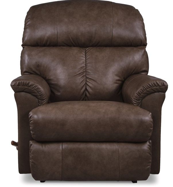 La-Z-Boy® Reed Walnut Leather Manual Rocking Recliner-1