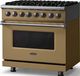 Viking® 5 Series 36" Golden Hour Pro Style Dual Fuel (NG) Range with Polished Chrome Trim-3