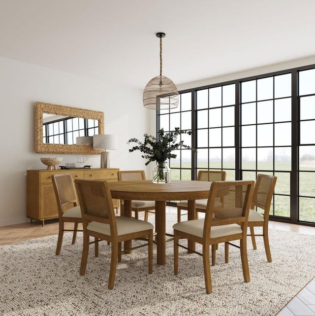Coaster® Arini 7-Piece Cream/Sand Wash Dining Set-1