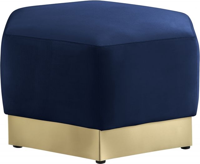 Meridian Furniture Marquis Navy Velvet Ottoman-2