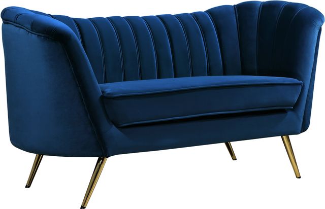 Meridian Furniture Margo Navy Velvet Loveseat-0
