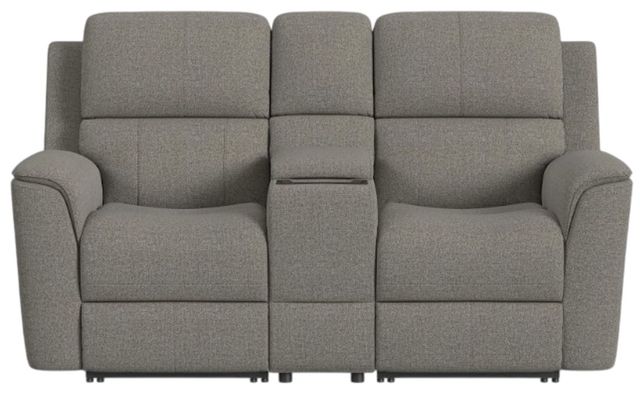 Flexsteel® Henry Fog Power Reclining Loveseat with Console and Power Headrests-3