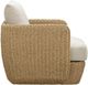 LH Home Siesta Natural Wicker Outdoor Club Chair with Beige Olefin Fabric Cushions-4