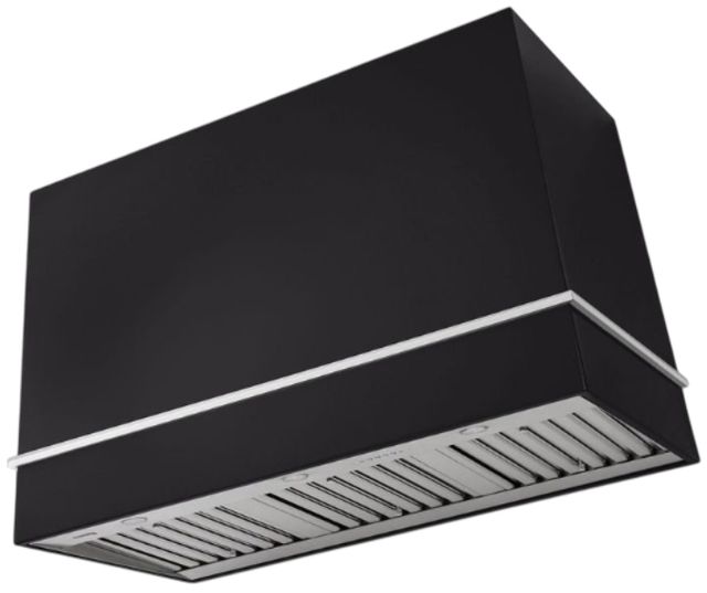 AGA Loge 48" Matte Black Wall Mounted Range Hood with Polished Brass Trim-0