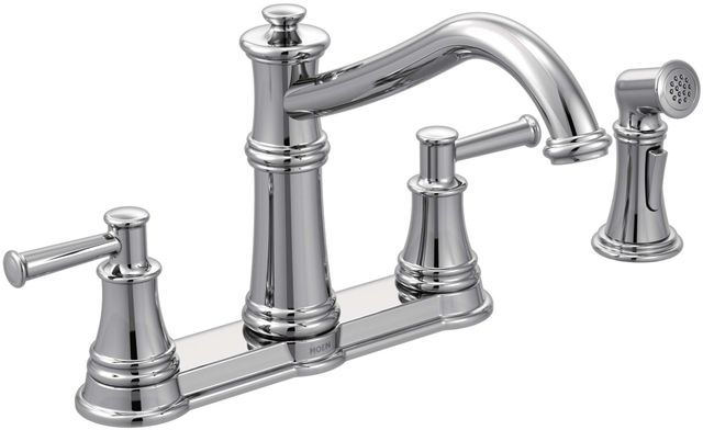 Moen® Belfield™ Chrome Two-Handle High Arc Kitchen Faucet-0
