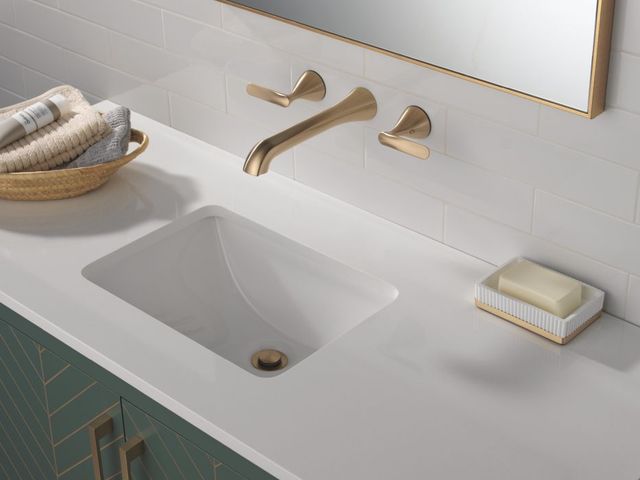 Delta Bonacci™ Lumicoat® Champagne Bronze 2-Handle Wall Mount Bathroom Faucet-2