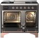 Ilve® Majestic III 40" Graphite Matte Pro Style Dual Fuel Liquid Propane Range with Solid Door and Copper Trim-4