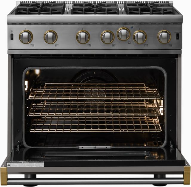 Viking® 5 Series 36" Damascus Gray Pro Style Gas Range-1