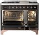 Ilve® Majestic III 48" Glossy Black Pro Style Dual Fuel Natural Gas Range with Triple Glass Door and Copper Trim-4
