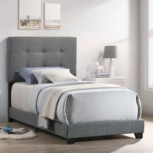 Intercon Addyson Gunmetal Youth Twin Upholstered Panel Bed-1