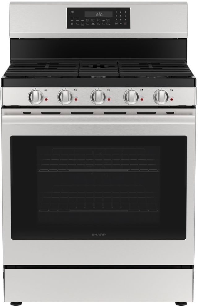 Sharp 30” Stainless Steel Freestanding Gas Range with True European Convection-1