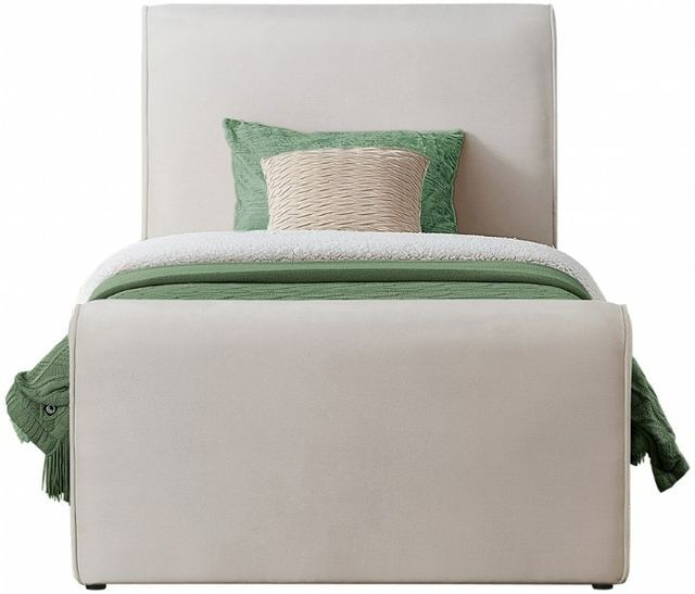 Meridian Furniture Sloan Cream Twin Upholstered Panel Bed-1