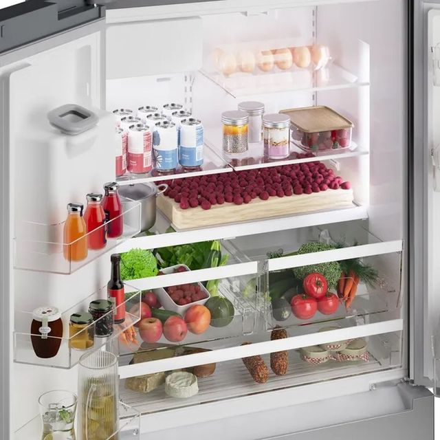Bosch® 100 Series 36" 21.6 Cu. Ft. Anti-Fingerprint Stainless Steel Counter Depth French Door Refrigerator-3