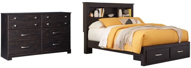 Signature Design by Ashley® Reylow 2-Piece Dark Brown Queen Bookcase Bed Set-0