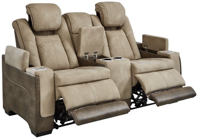 Signature Design by Ashley® Next-Gen DuraPella Two-tone Sand Power Reclining Loveseat with Console-1