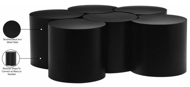 Meridian Furniture Dimple 6-Piece Matte Black 20" Modular Nesting Coffee Table Set-2