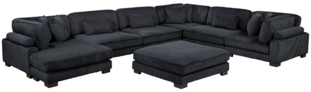 Homelegance® Traverse 7-Piece Black Modular Sectional with Reversible Chaise and Ottoman-0