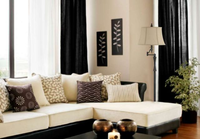 Cal® Lighting & Accessories Madison Beige/Oil Rubbed Bronze Swing Arm Floor Lamp-2