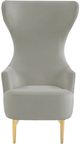 TOV Furniture Julia Gray Velvet Channel Tufted Wingback Accent Chair-3