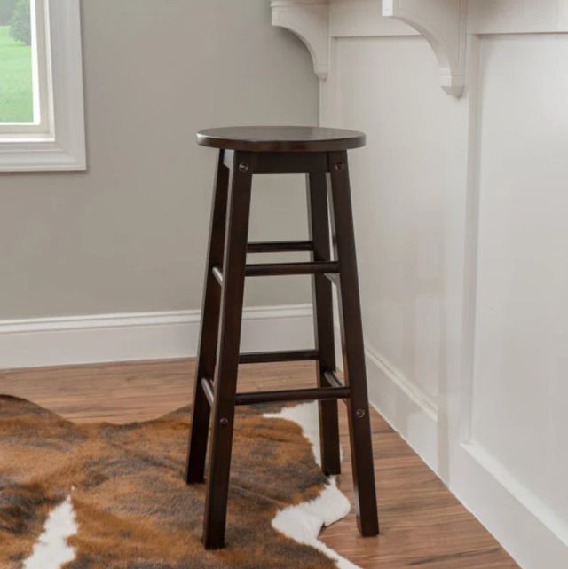 Linon Abby Walnut Round Barstool-1