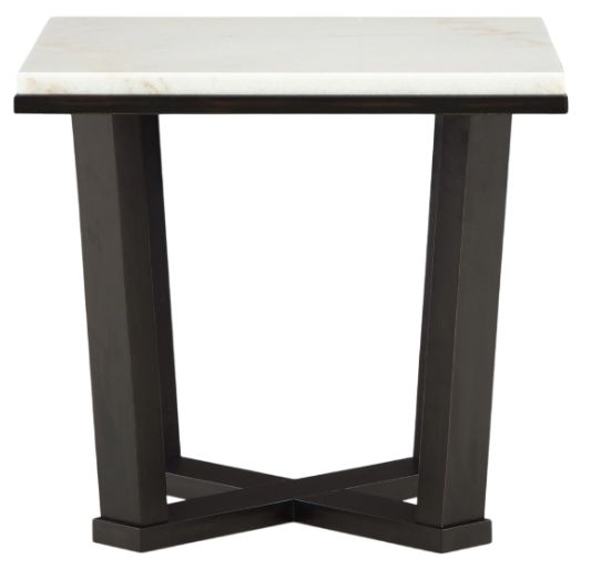 Signature Design by Ashley® Fostead White End Table with Espresso Base-1