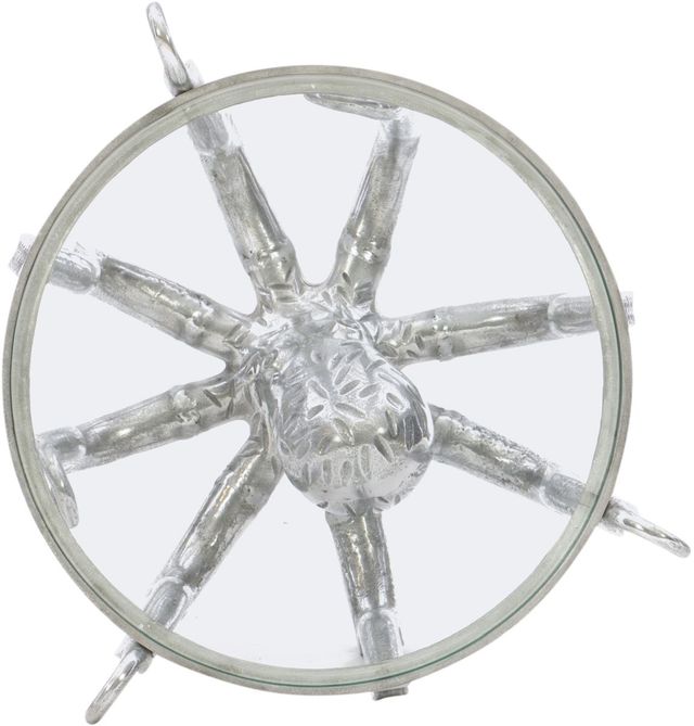 Powell® Octavia Glass Top Octopus Table with Silver Base-3