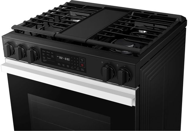Samsung Bespoke 30" White Glass Slide In Gas Range-5