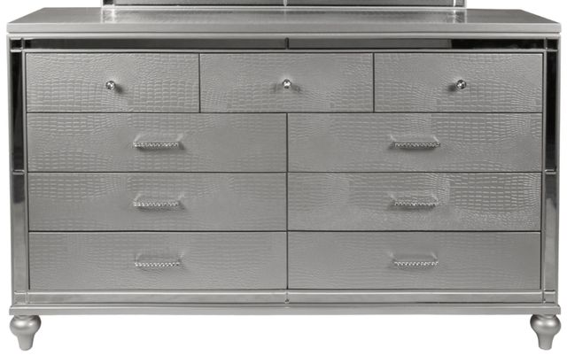 New Classic® Home Furnishings Valentino Silver Dresser and Mirror-3