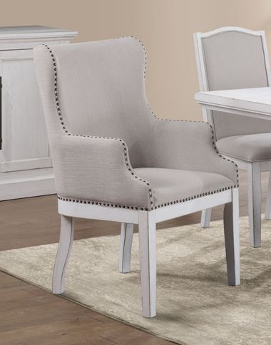 Steve Silver Co. Warren Gray/White Dining Arm Chair-1