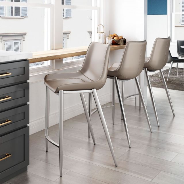Zuo® Modern Magnus Gray/Silver Counter Chair-2
