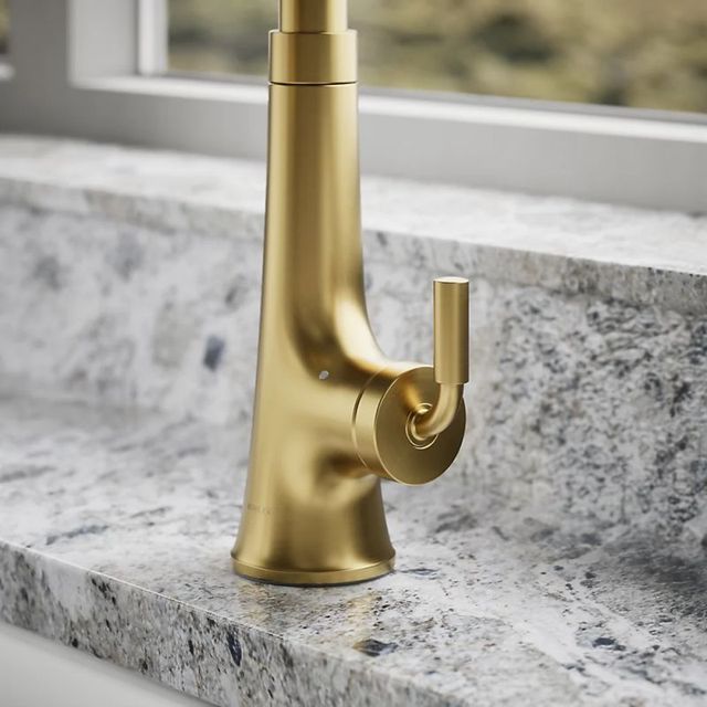KOHLER® Tone® Vibrant Brushed Moderne Brass Touchless Kitchen Sink Faucet with 3-Function Sprayhead-4